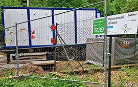 NZZP – LNG, MEGC kontejner s mobilní stavebnicovou regulací, Adamov